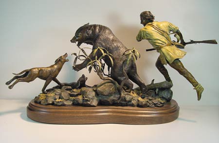 The Hunter's Wrath bronze by Wayne Hyde